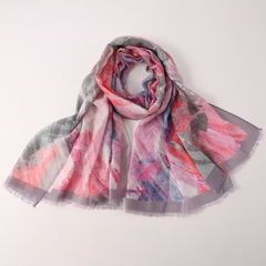 S26013 100% Polyester Lightweight Printed Scarf