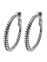 FR2402 Designer Look Twist Metal Circle Clip Earrings