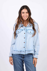 Lightweight Raw Edge Jacket (Sky Blue)