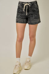 61487 Denim Washed Pull-On Shorts
