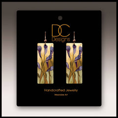 Calla Lily Purple Banner Handmade Earrings