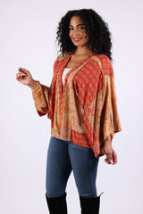 Maple Bloom Artisan Kimono Cardigan in Patchwork
