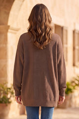 Curly Rib Relaxed Front Pocket Cardigan