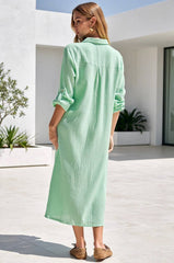 Breathable Cotton Button-Down Duster