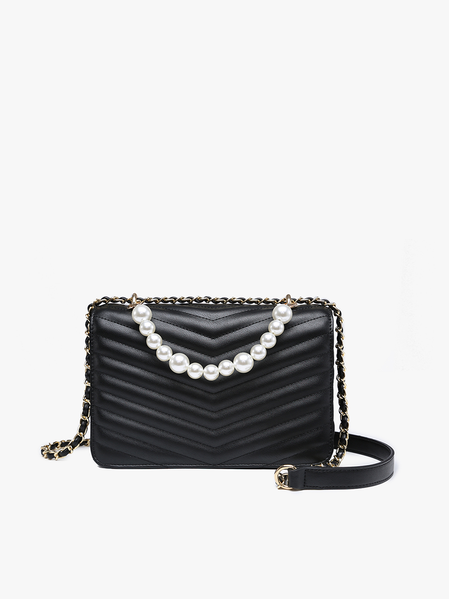 Ira Chevron Crossbody – Pearl Handle Bag | EH2250