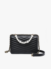 Ira Chevron Crossbody – Pearl Handle Bag | EH2250