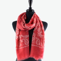 S26044 Paisley Pattern Polyester Lightweight Print Scarf
