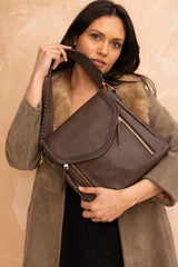 M2167 Lorelei Double Zip Crossbody – Whipstitch Trim