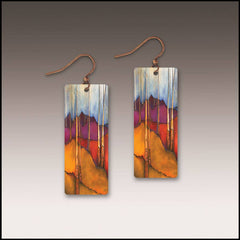 Trees and Hills Banner Handmade Earrings