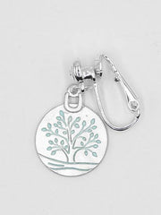 FR5681 Turquoise Tree of Life Round Clip Earrings