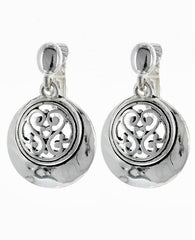 FR3980 Filigree Metal Round Heart Clip-on Earrings
