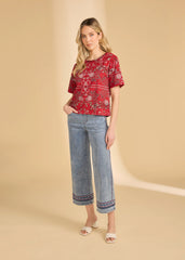 FDJ Pull On Wide Crop Jeans 2439669