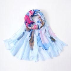 S26006 100% Polyester Lightweight Printed Scarf