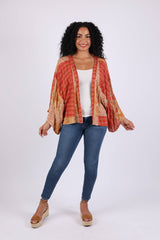 Maple Bloom Artisan Kimono Cardigan in Patchwork