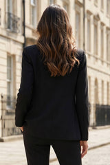 Double Knit Ponte Button Front Blazer