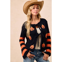 HALLOWEEN THEME FRONT BOW TIED CARDIGAN