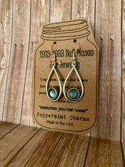 Antique Ball Jar teardrop earrings sterling silver wires