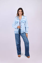 Lightweight Raw Edge Jacket (Sky Blue)