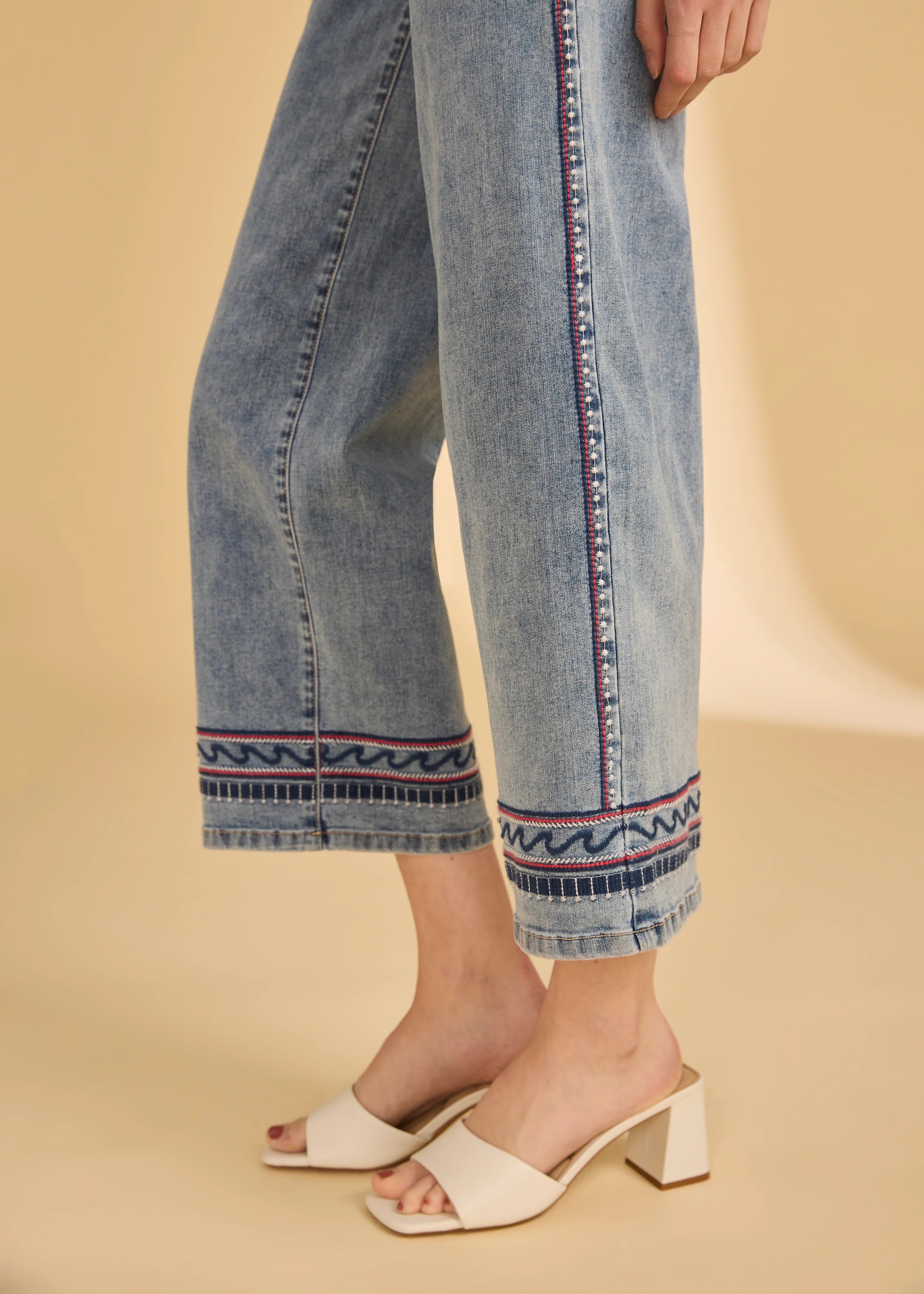 FDJ Pull On Wide Crop Jeans 2439669