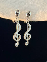 FR4861 Music Double G-CLEF Metal Clip-on Earrings