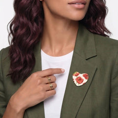 Poppy Heart Brooch