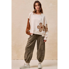 SOLID CORDUROY PANTS WITH DRAWSTRING