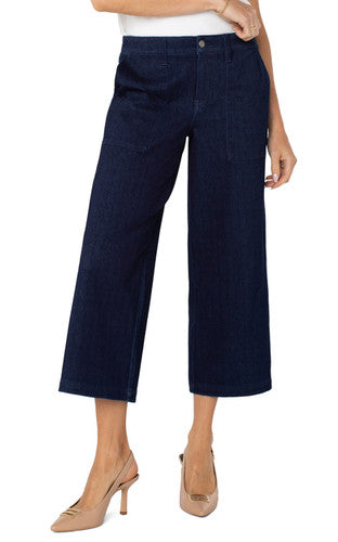 Liverpool LM7A61FK2 Wide Leg Denim Cargo Crop