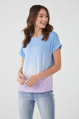 FDJ French Dressing Jeans Wild Pansy Dip Dyed Boat Neck Top 3000756
