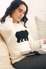 Cotton Country by Parkhurst Laurentian Bear Knit Sweater 83254