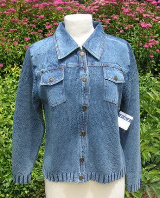 Pbj blues denim sweater jacket sales